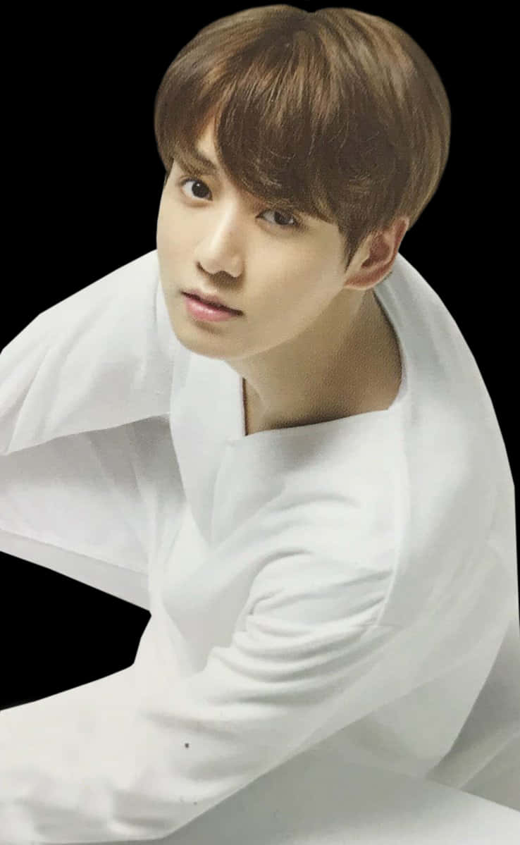 B T S Memberin White Shirt PNG Image