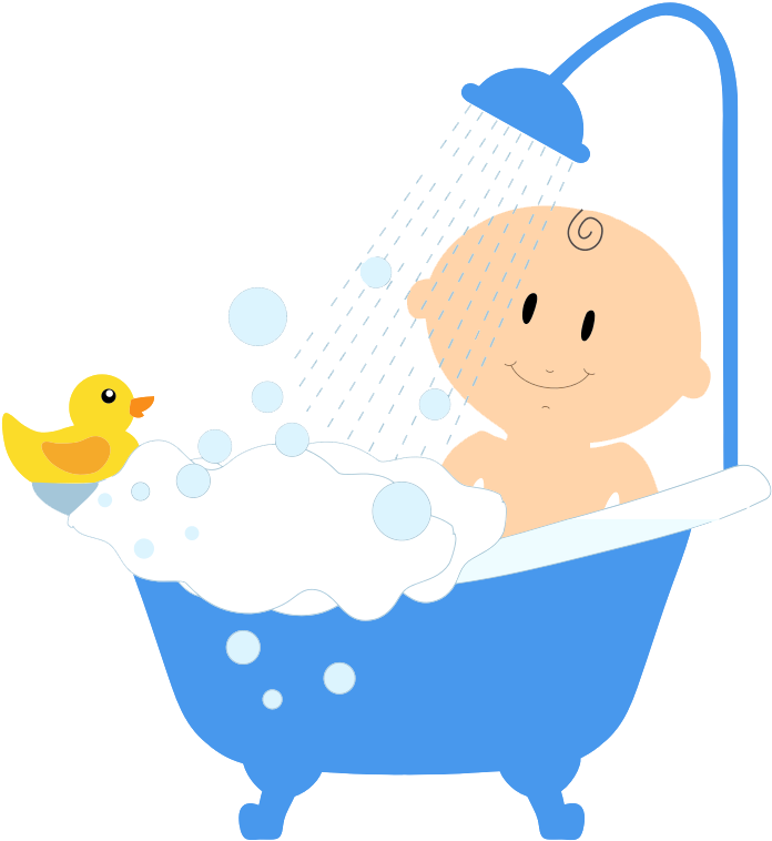 Baby Bath Time Fun PNG Image