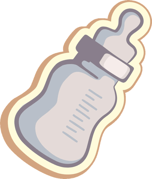 Baby Bottle Cartoon Sticker PNG Image