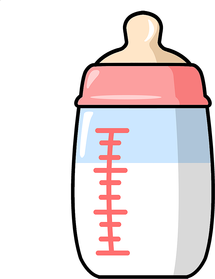 Baby Bottle Illustration PNG Image