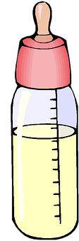 Baby Bottle Illustration PNG Image