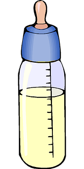 Baby Bottle Illustration PNG Image