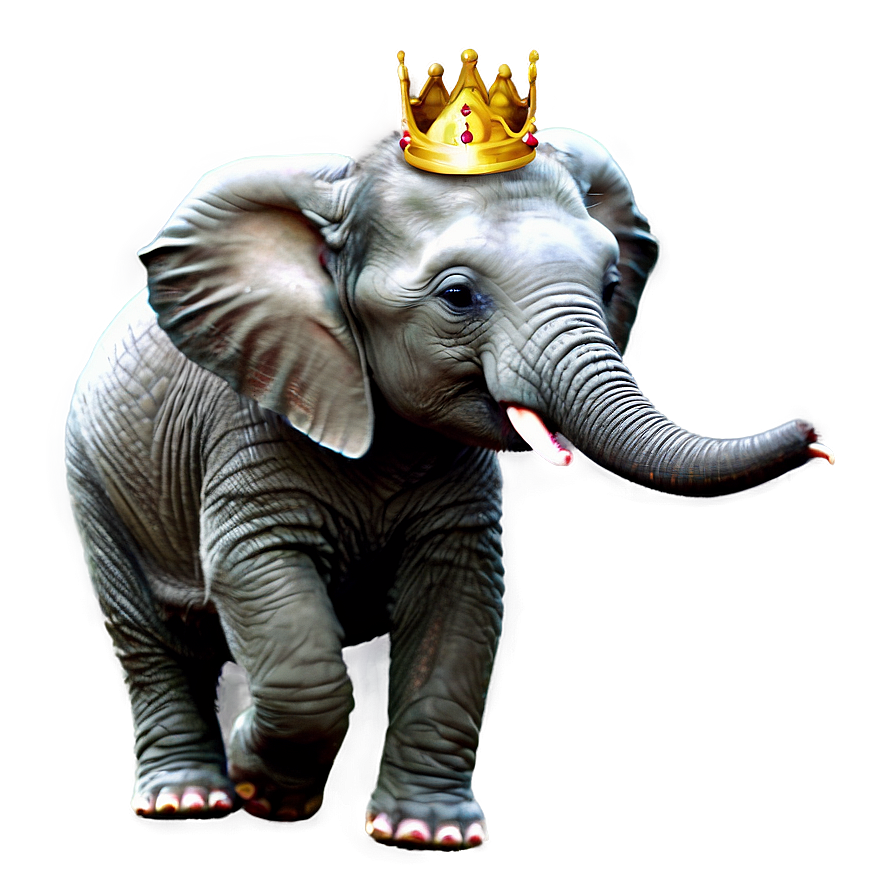 Baby Elephant With Crown Png 06122024 PNG Image