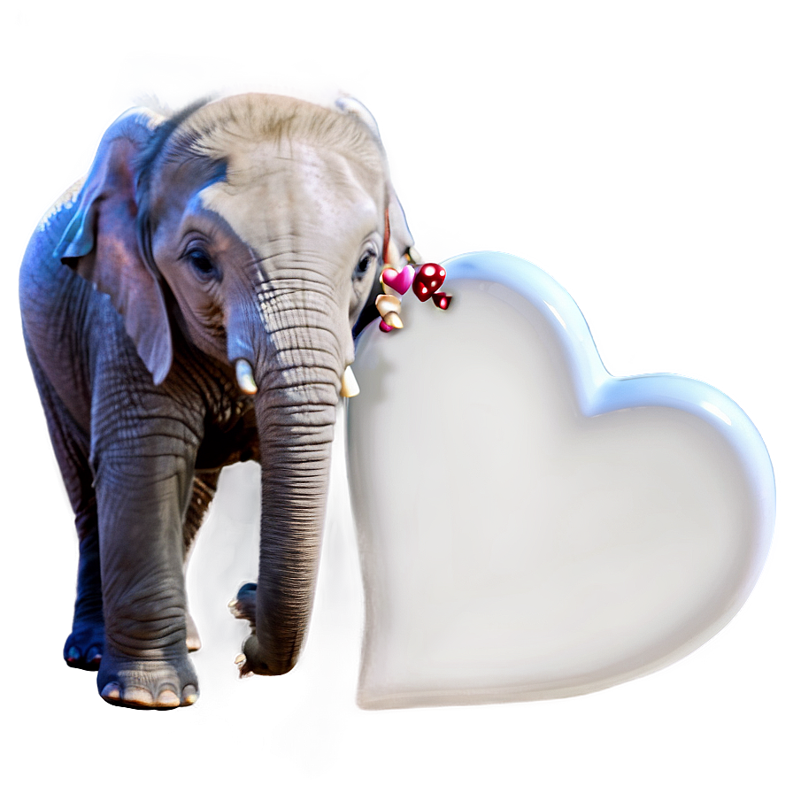 Baby Elephant With Heart Png 06122024 PNG Image