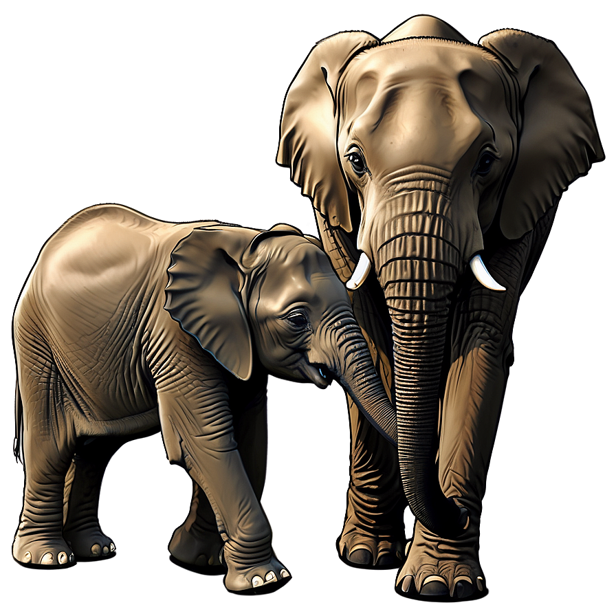 Baby Elephant With Mother Png 89 PNG Image