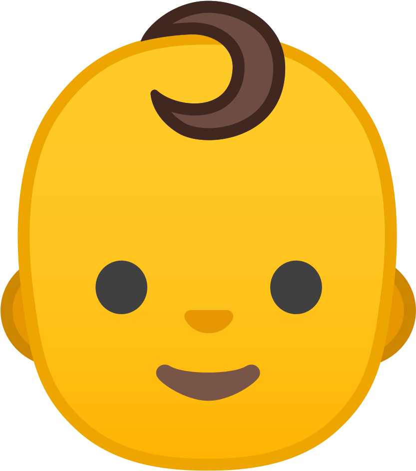 Baby Emoji Smile Curly Hair PNG Image