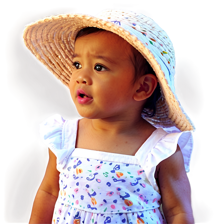 Baby Girl With Sun Hat Png 06122024 PNG Image