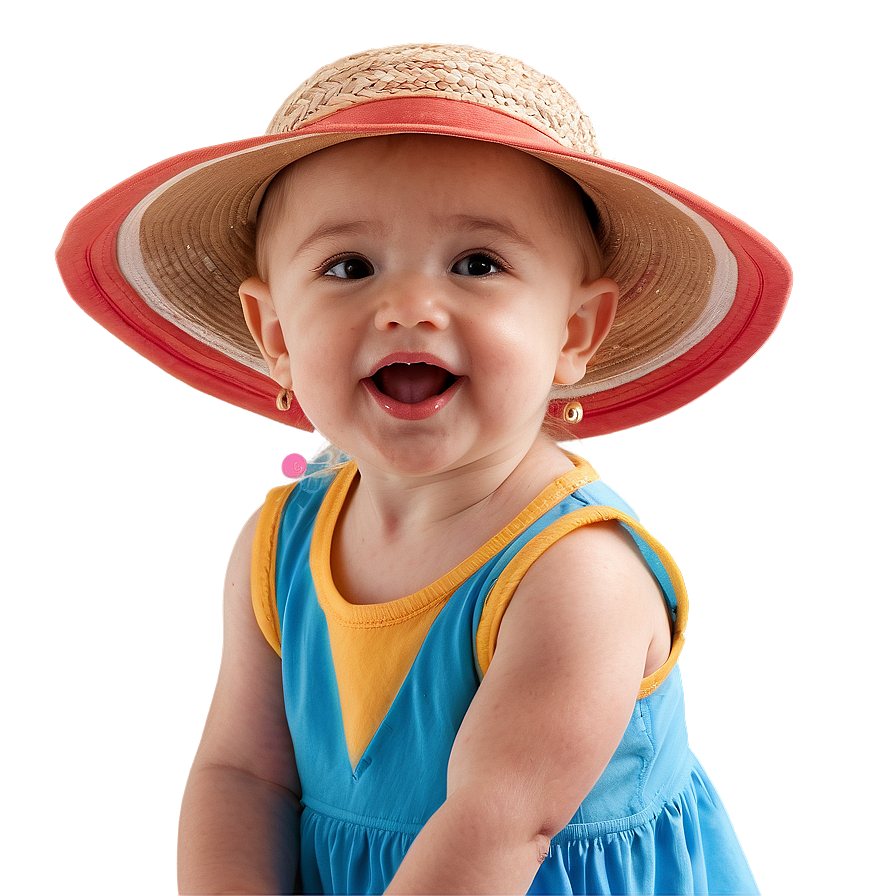 Baby Girl With Sun Hat Png 06122024 PNG Image