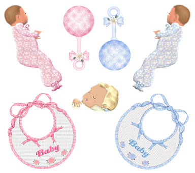 Baby Items Collection Illustration PNG Image