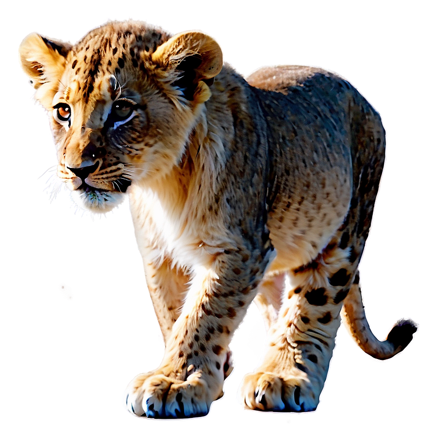 Baby Lion First Steps Png Qed PNG Image