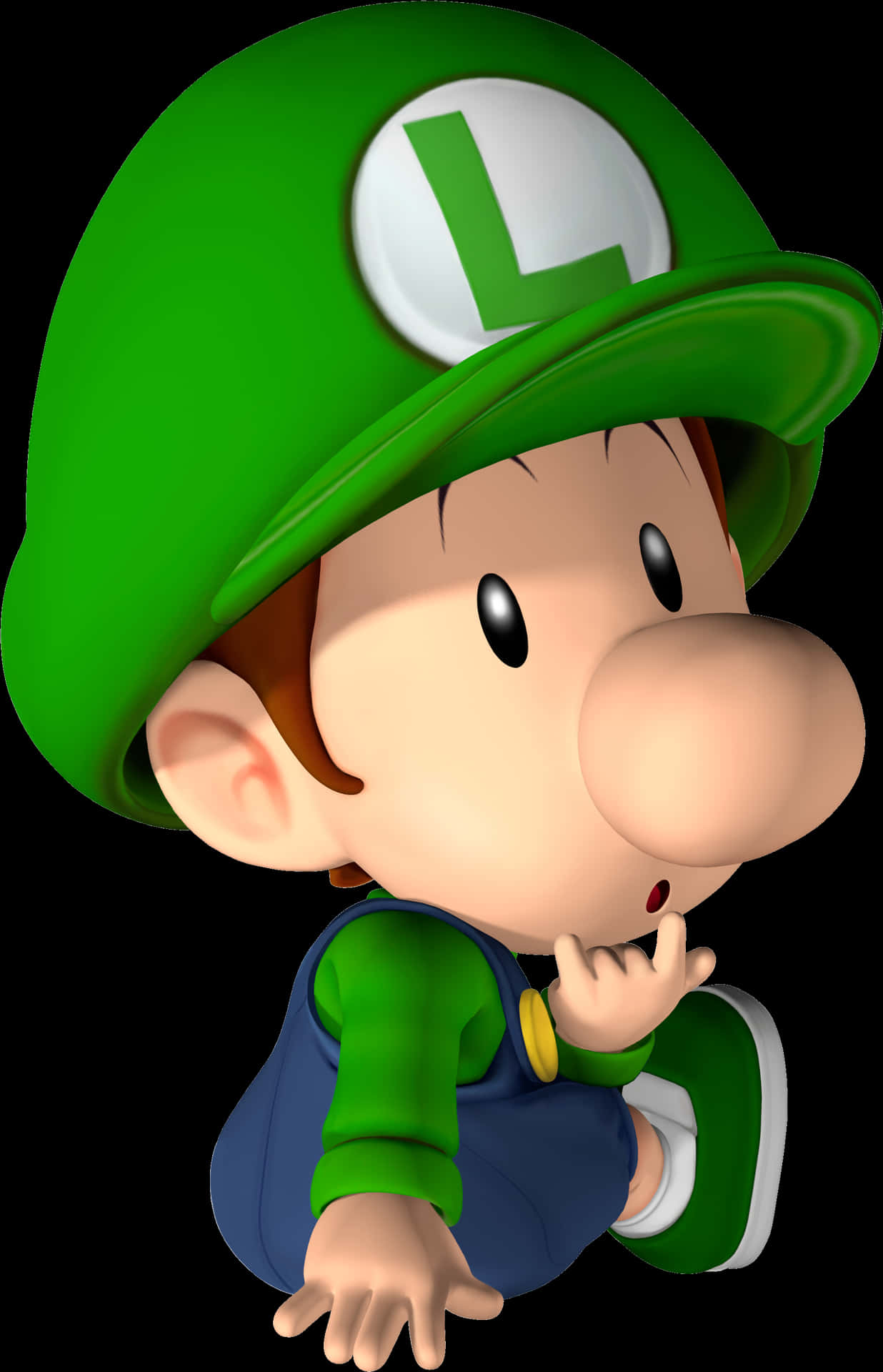 Baby Luigi Cute Pose PNG Image