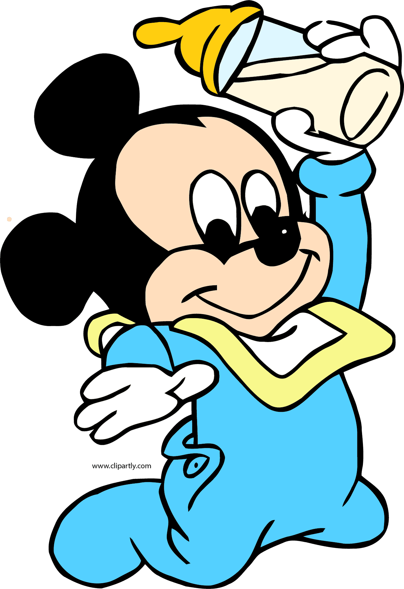 Baby Mickey Drinking Milk PNG Image