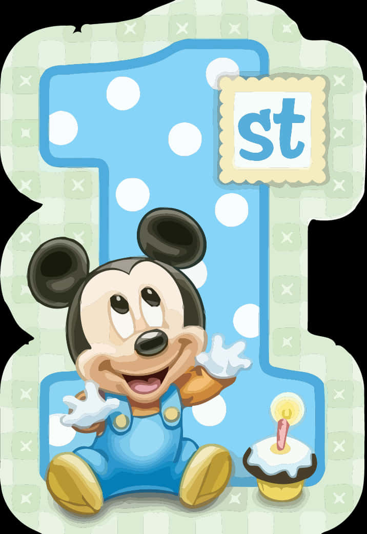 Baby Mickey First Birthday Celebration PNG Image