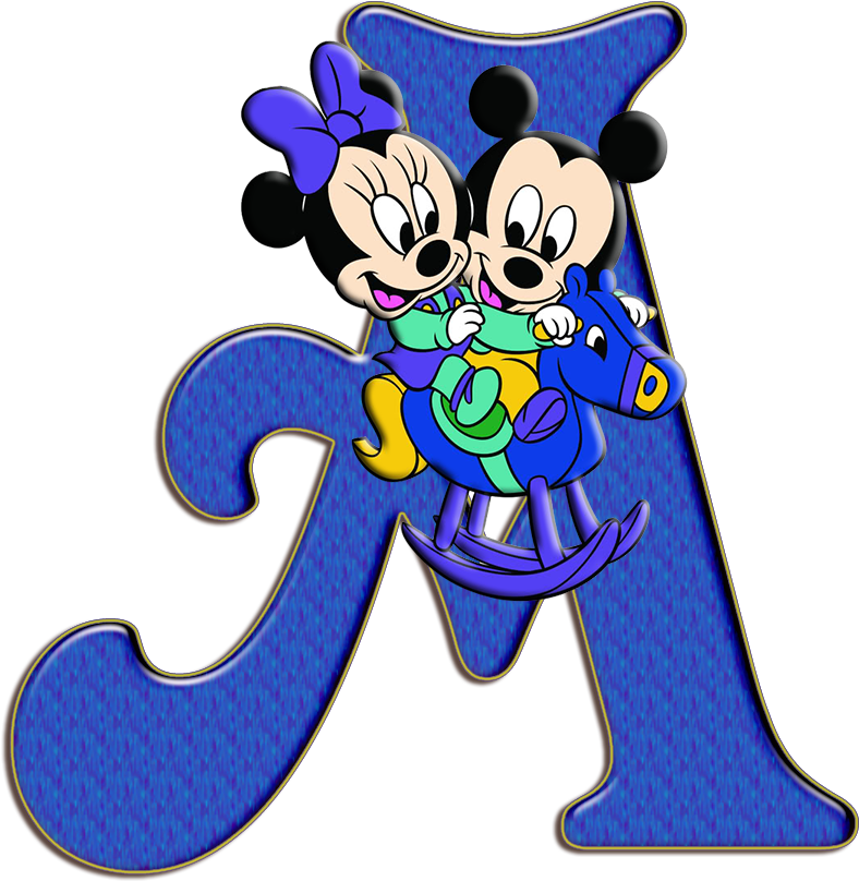 Baby Mickeyand Minnie Rocking Horse PNG Image