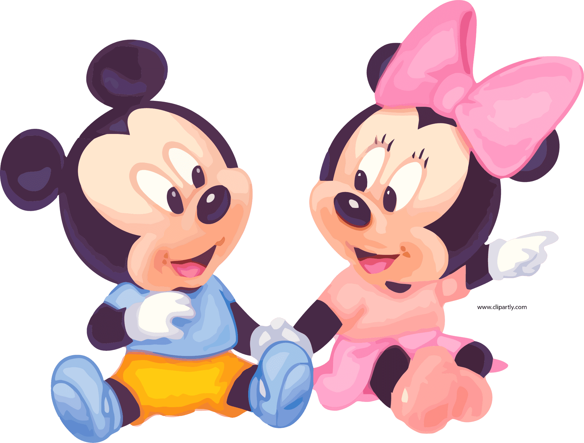 Baby Mickeyand Minnie Together PNG Image