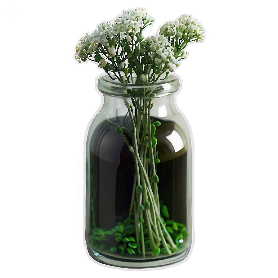 Baby's Breath In Glass Bottle Png Uql PNG Image