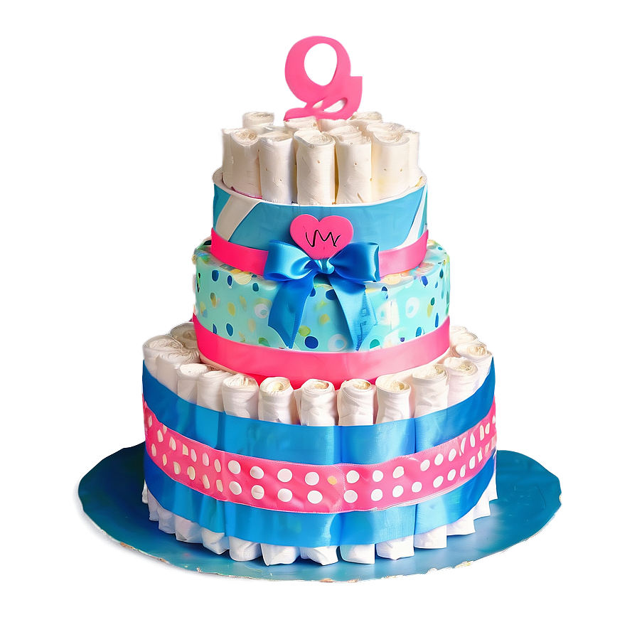 Baby Shower Diaper Cake Design Png Lcu54 PNG Image