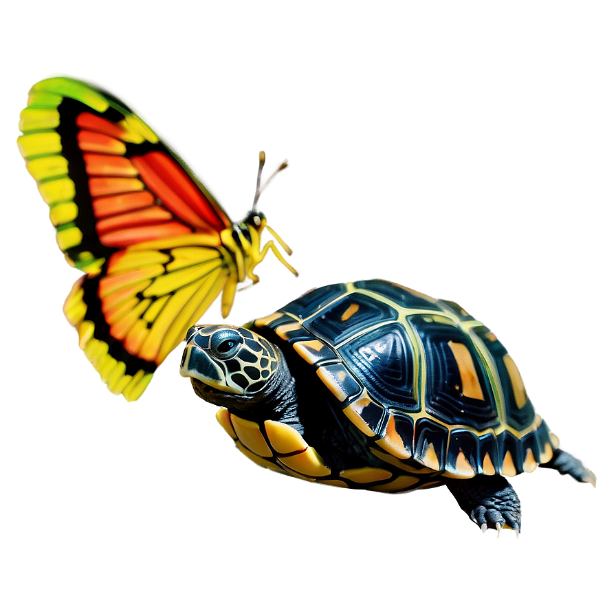 Baby Turtle And Butterfly Png 06252024 PNG Image