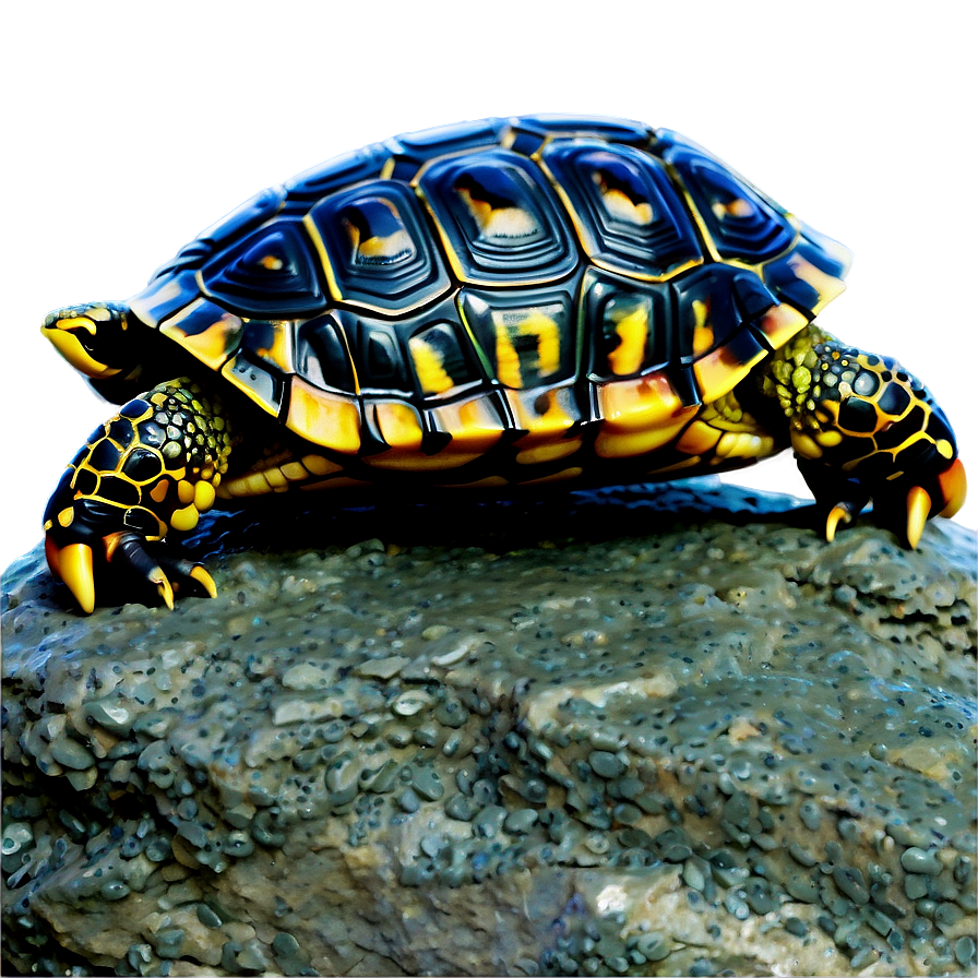 Baby Turtle On Rock Png Qxc PNG Image