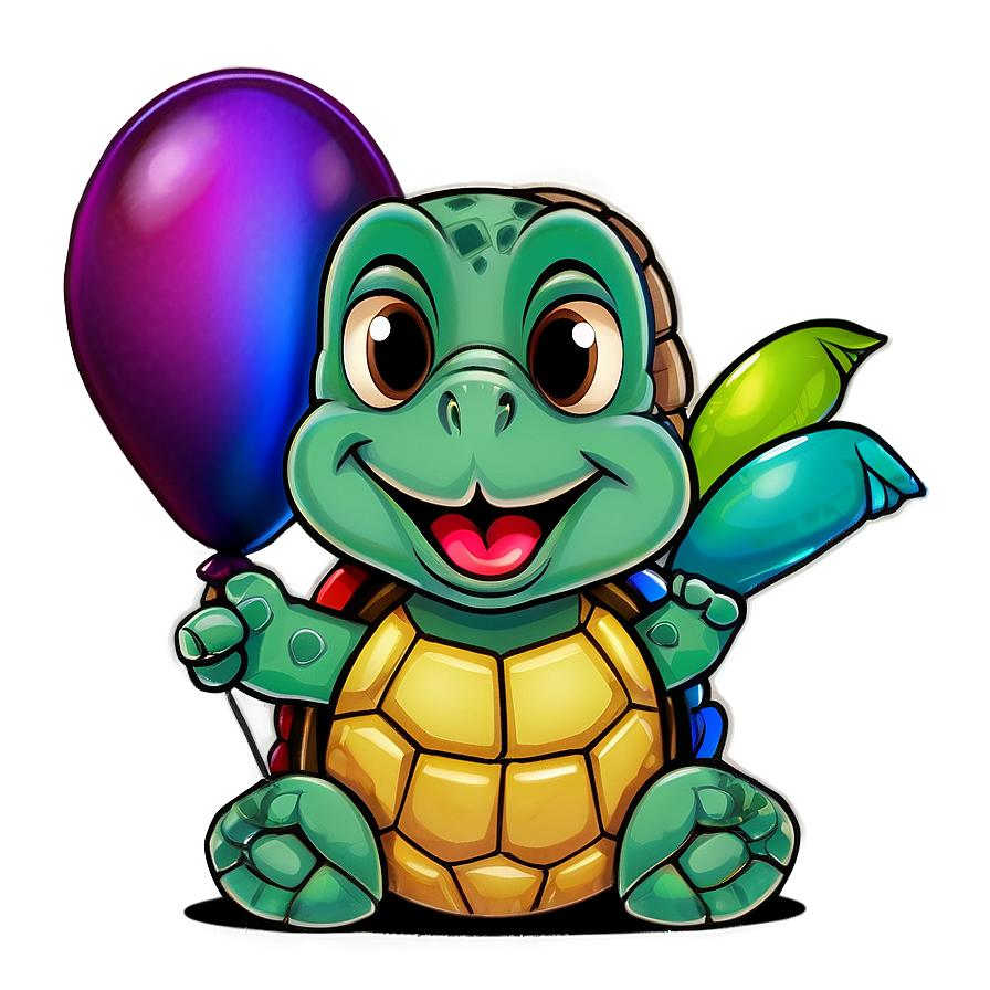 Baby Turtle With Balloon Png 50 PNG Image