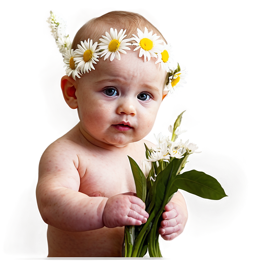 Baby With Flowers Png 05032024 PNG Image