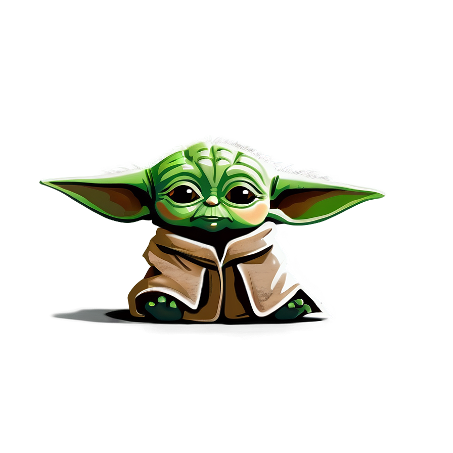 Baby Yoda Cartoon Illustration Png Hpf62 PNG Image