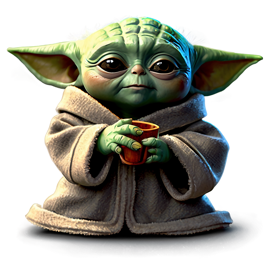 Baby Yoda Cartoon Sitting Pose Png Gnf PNG Image