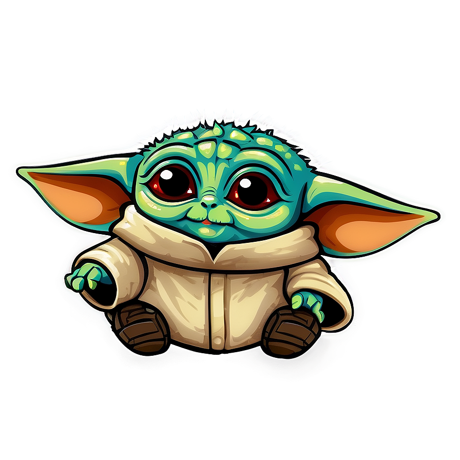 Baby Yoda Cartoon Smile Png 06252024 PNG Image