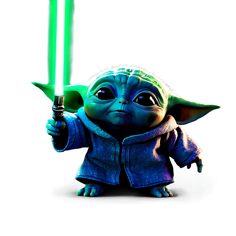 Baby Yoda Cartoon Space Background Png Dbs PNG Image