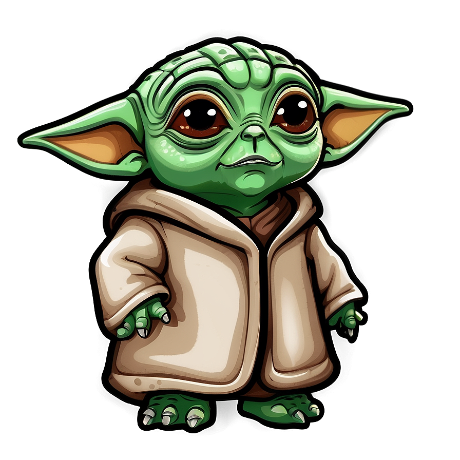 Baby Yoda Cartoon Sticker Design Png 30 PNG Image