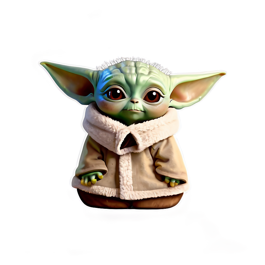 Baby Yoda Cartoon Sticker Design Png Bsr PNG Image