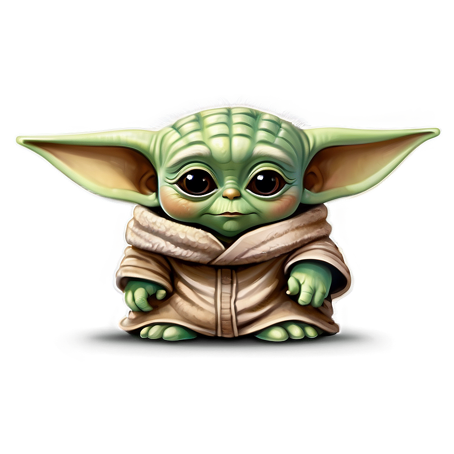 Baby Yoda Cartoon Style Png 05062024 PNG Image