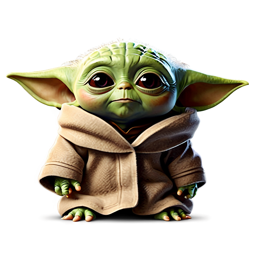 Baby Yoda Cartoon With Background Png 06252024 PNG Image