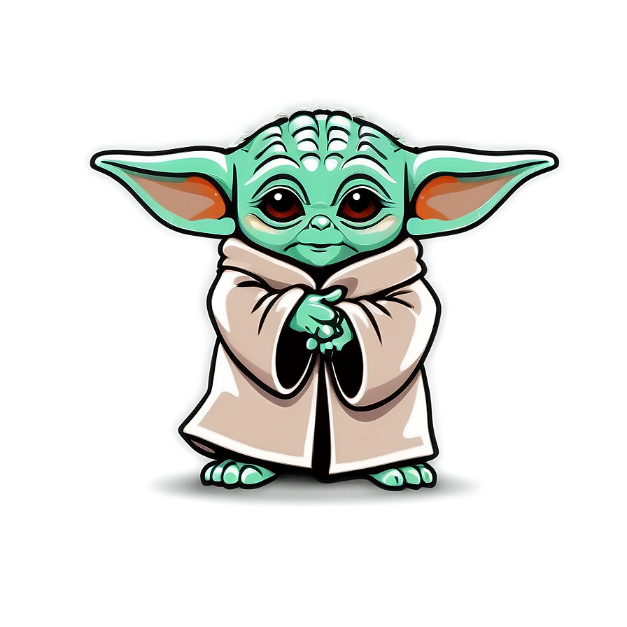 Baby Yoda Cartoon With Background Png Sbd91 PNG Image