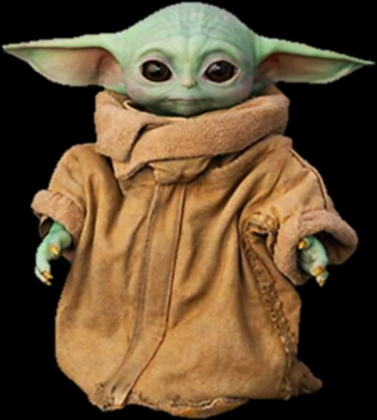 Baby Yoda Character Portrait PNG Image