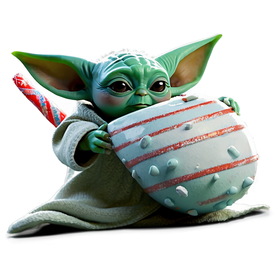 Baby Yoda Christmas Theme Png Vwr PNG Image