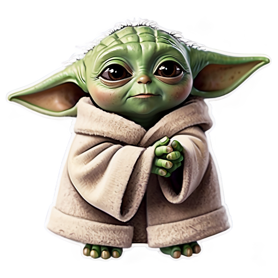 Baby Yoda Cute Pose Cartoon Png Tne PNG Image