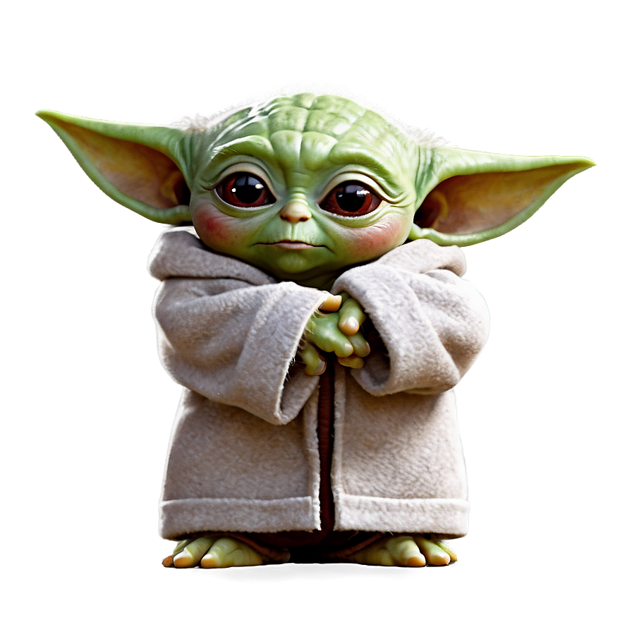 Baby Yoda Cute Pose Png Mvt PNG Image