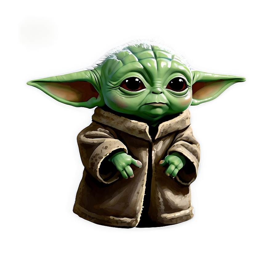 Baby Yoda Green Background Png 05062024 PNG Image