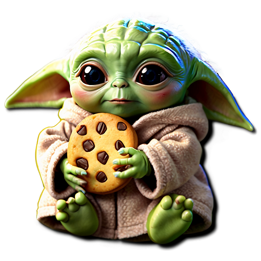 Baby Yoda Holding Cookie Png Jng26 PNG Image