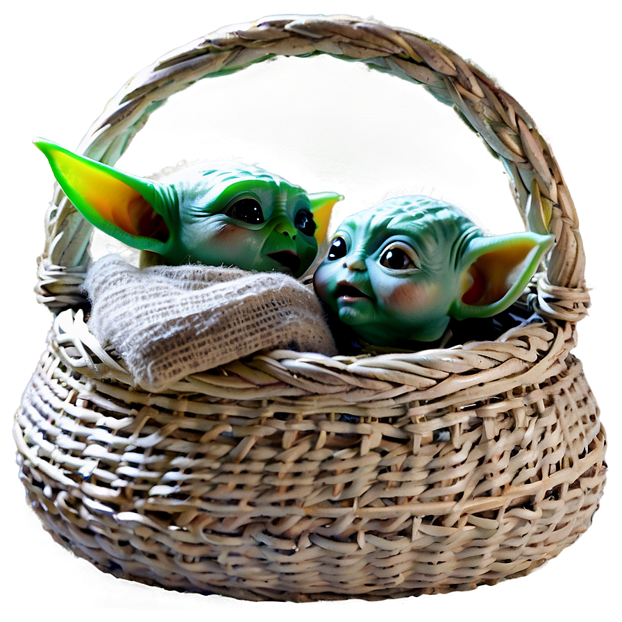 Baby Yoda In Basket Png 05062024 PNG Image