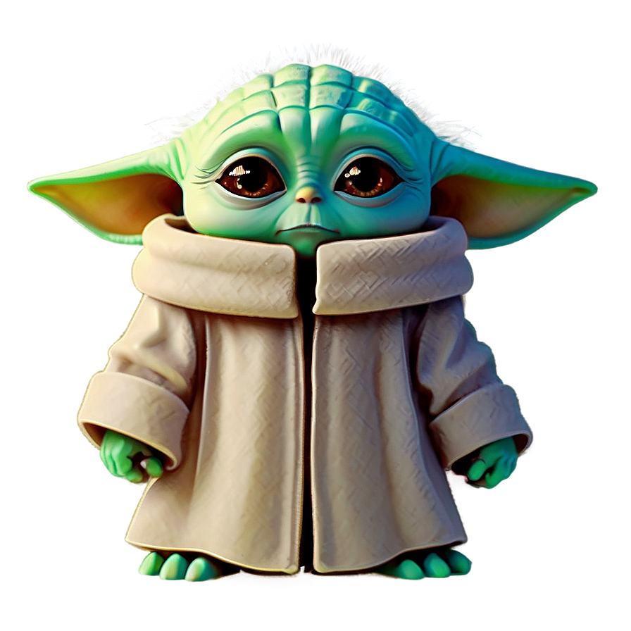 Baby Yoda Simple Cartoon Png 06252024 PNG Image