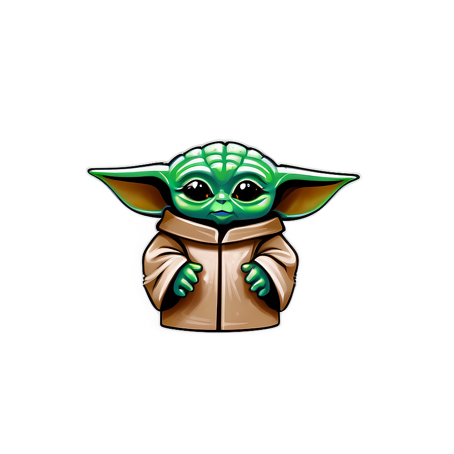 Baby Yoda Simple Cartoon Png Wnb96 PNG Image