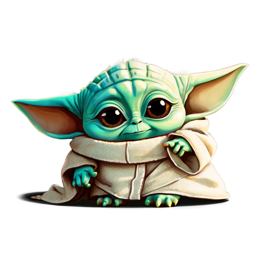 Baby Yoda The Child Cartoon Png Mlr5 PNG Image