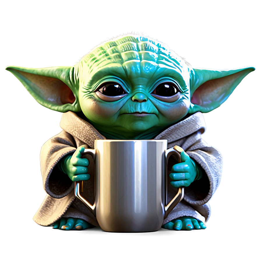 Baby Yoda With Cup Png 78 PNG Image