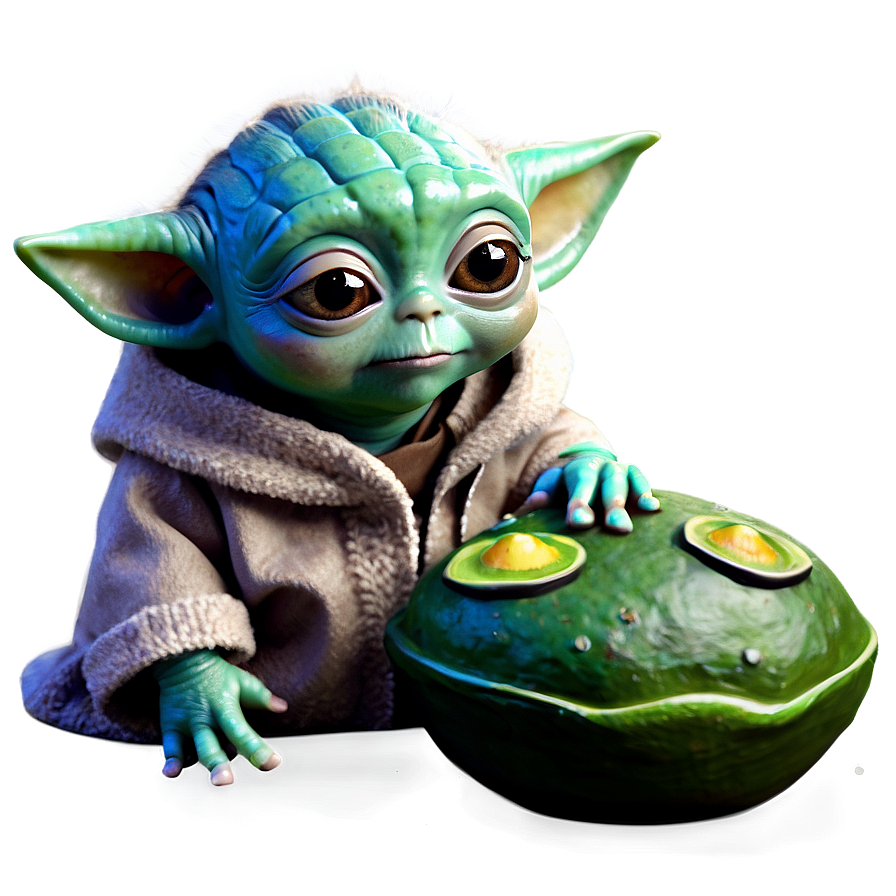 Baby Yoda With Frog Png Nis PNG Image