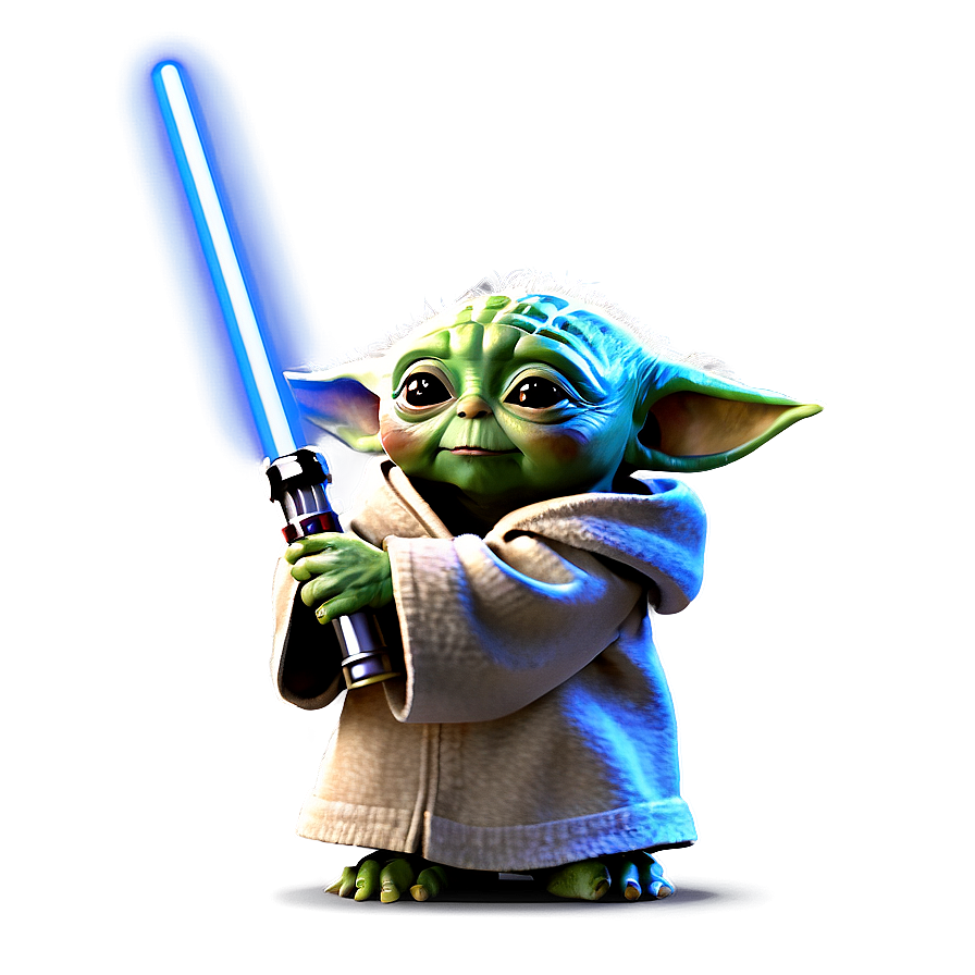 Baby Yoda With Lightsaber Png Iuy PNG Image