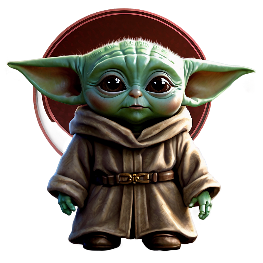 Baby Yoda With Mandalorian Crest Png 22 PNG Image