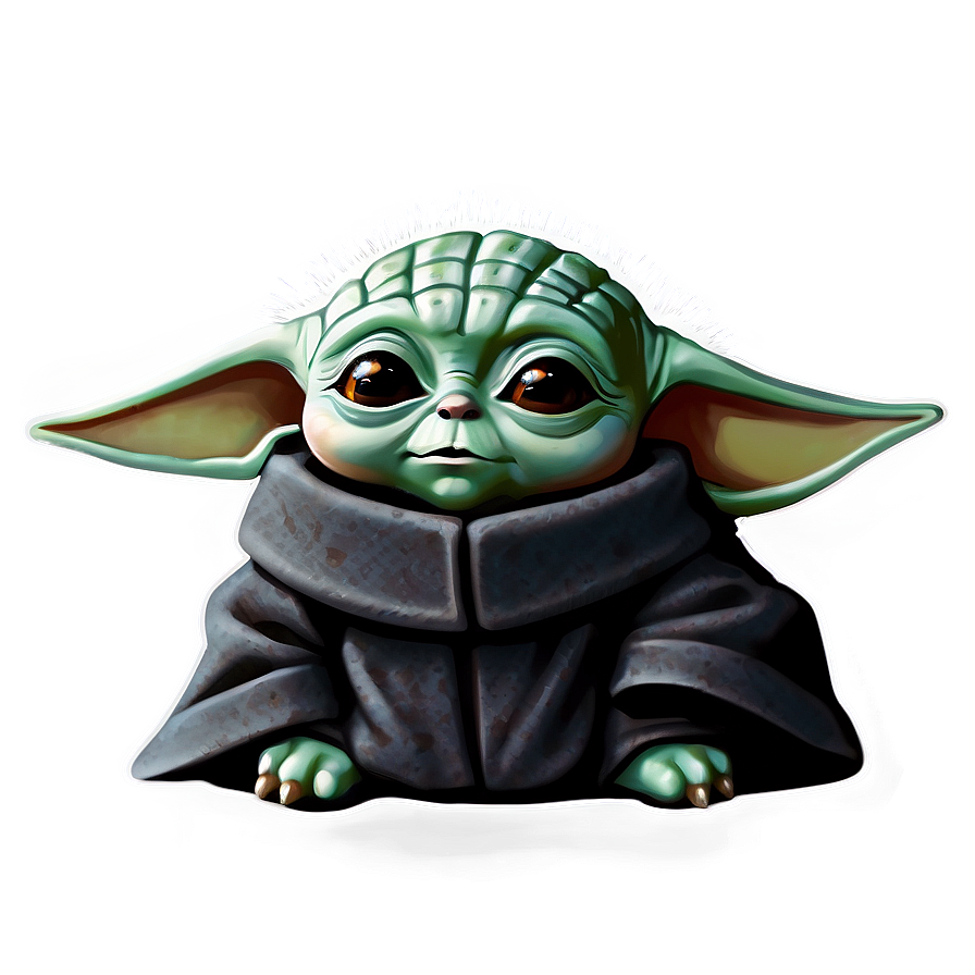 Baby Yoda With Mandalorian Sigil Png 05062024 PNG Image