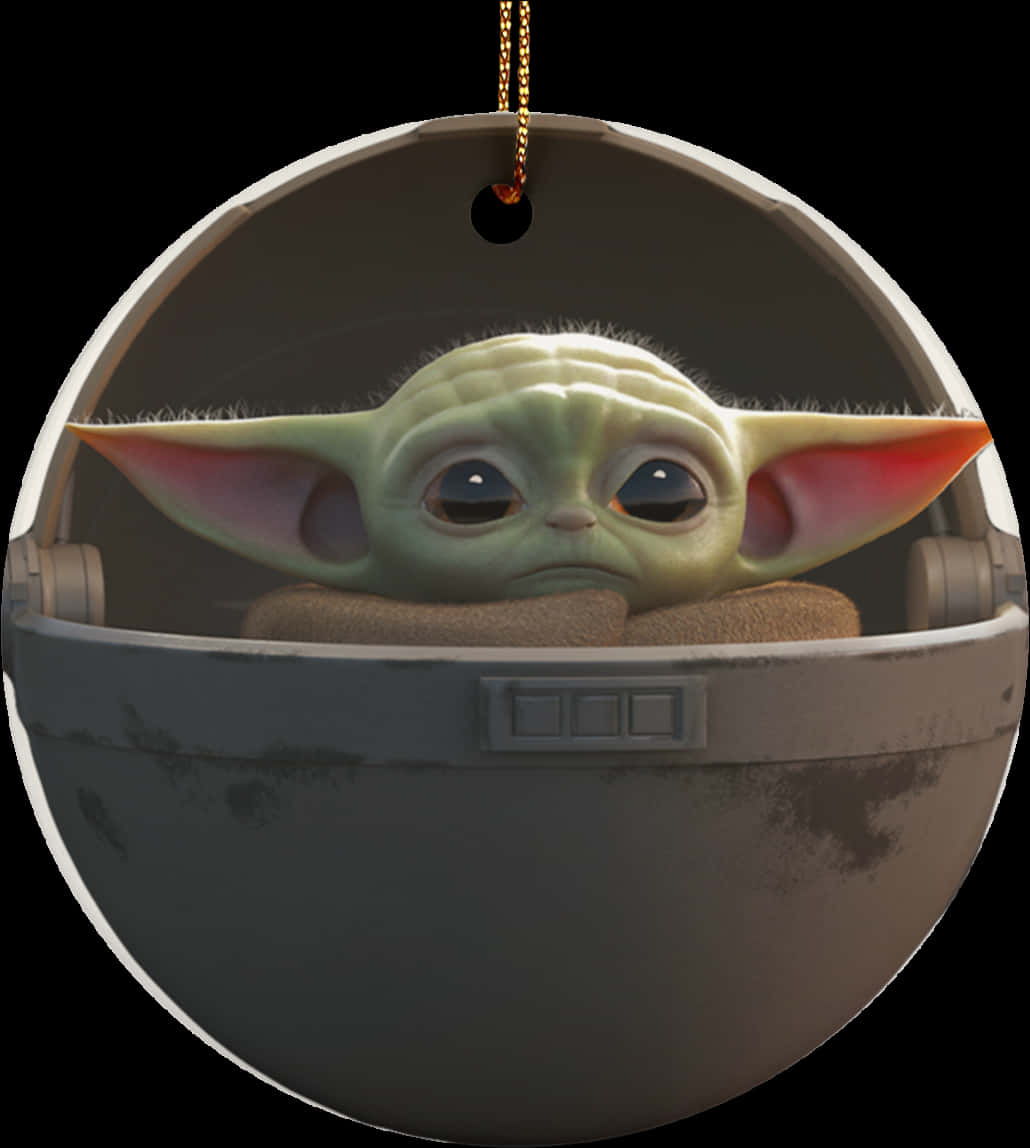 Baby Yodain Pod Ornament PNG Image